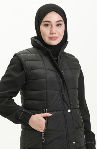 Gilet Matelassé à Fermeture 9017-02 Noir 9017-02