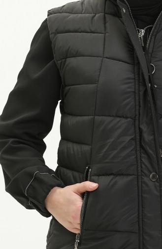 Gilet Matelassé à Fermeture 9017-02 Noir 9017-02