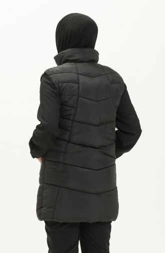 Gilet Matelassé à Fermeture 9017-02 Noir 9017-02