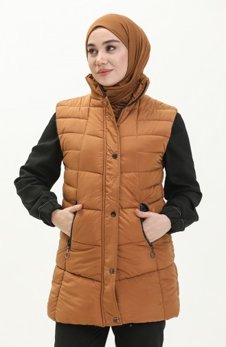 Gilet Matelassé à Fermeture 9017-03 Tabac 9017-03