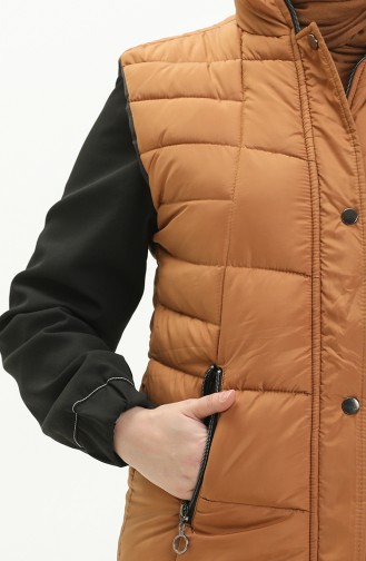 Gilet Matelassé à Fermeture 9017-03 Tabac 9017-03