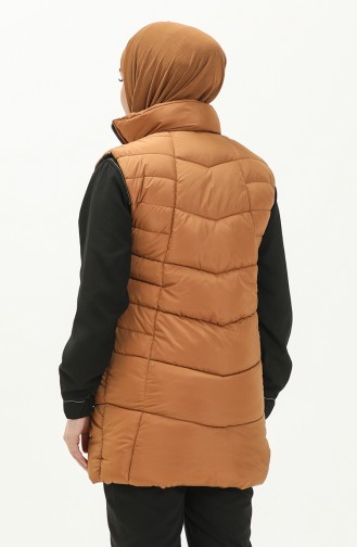 Gilet Matelassé à Fermeture 9017-03 Tabac 9017-03