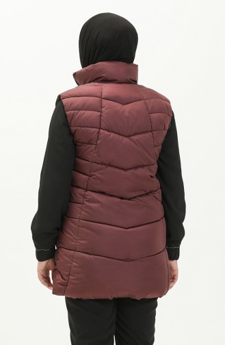 Gilet Matelassé à Fermeture 9017-05 Plum 9017-05