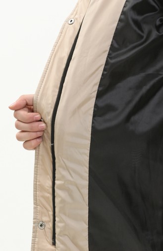 Gilet Matelassé à Fermeture 9017-06 Beige 9017-06