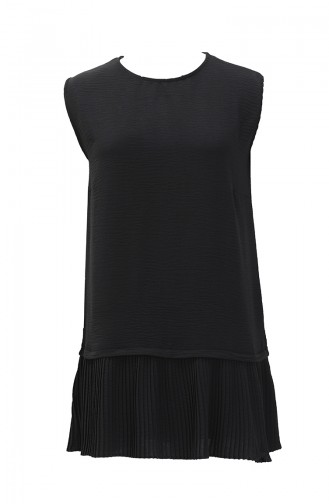 Sleeveless Pleated Lining 1002-01 Black 1002-01