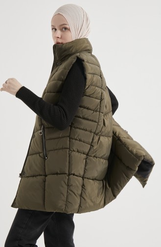 Pufferweste mit Kapuze 9010-02 Khaki 9010-02