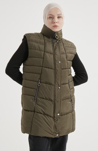 Pufferweste mit Kapuze 9010-02 Khaki 9010-02