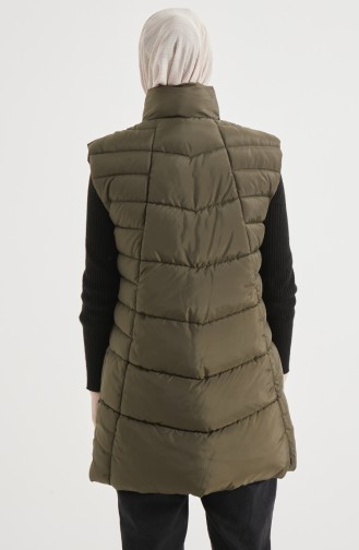 Pufferweste mit Kapuze 9010-02 Khaki 9010-02