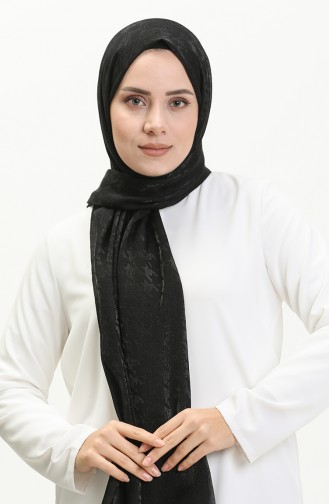 Kazayağı desen Carmen Şal 70230-02 Siyah 70230-02