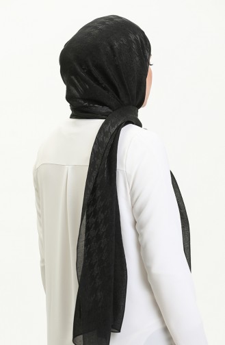 Kazayağı desen Carmen Şal 70230-02 Siyah 70230-02