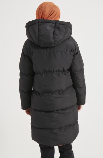 Puffercoat mit Kapuze 8007-05 Schwarz-Orange 8007-05