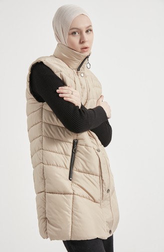 Hooded Puffer Vest 9010-01 Stone 9010-01