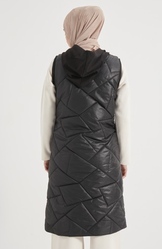 Hooded Quilted Vest 0002-02 Black 0002-02