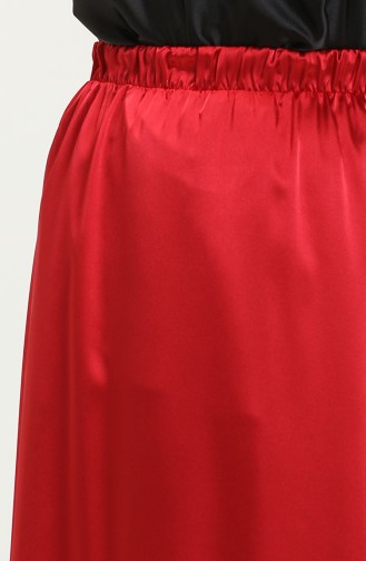 Shirred Satin Skirt 85068-02 Clare Red 85068-02