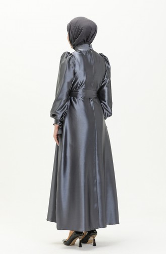 Robe Plissée en Satin 80153-02 Fumé 80153-02