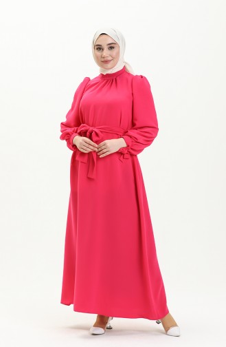 Kleid mit Gürtel 80153A-03 Fuchsia 80153A-03