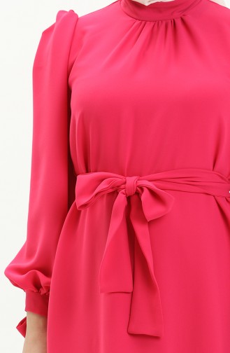 Kleid mit Gürtel 80153A-03 Fuchsia 80153A-03