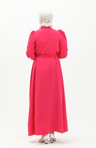 Kleid mit Gürtel 80153A-03 Fuchsia 80153A-03