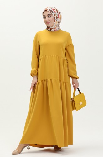 Ruffled Dress 1834-05 Mustard 1834-05