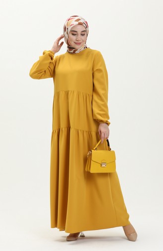 Ruffled Dress 1834-05 Mustard 1834-05