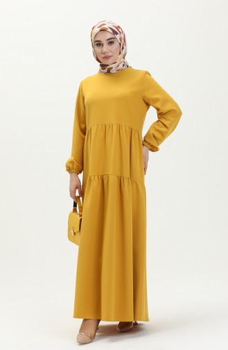 Ruffled Dress 1834-05 Mustard 1834-05