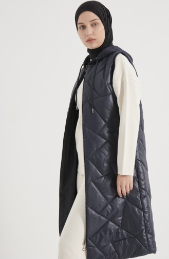 Hooded Quilted Vest 0002-01 Dark Blue 0002-01