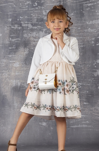 Beige Children`s Dress 2373BL-01