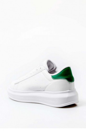 Kadın Sneaker Ayakkabı 666Zaf1560 Beyaz Yeşil
