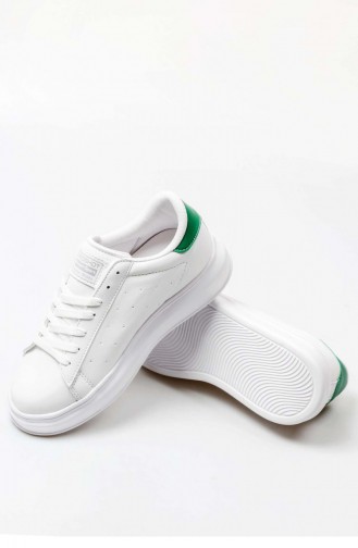 Kadın Sneaker Ayakkabı 666Zaf1560 Beyaz Yeşil