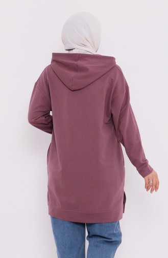 Kapüşonlu Sweatshirt 3027-16 Koyu Lila