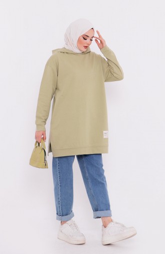 Kapüşonlu Sweatshirt 3027-05 Küf Yeşili