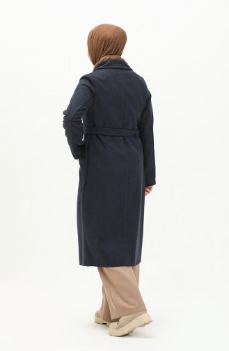 معطف طويل أزرق كحلي 6035-07