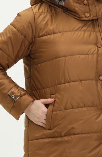 Hooded Quilted Coat 6002-02 Tan 6002-02