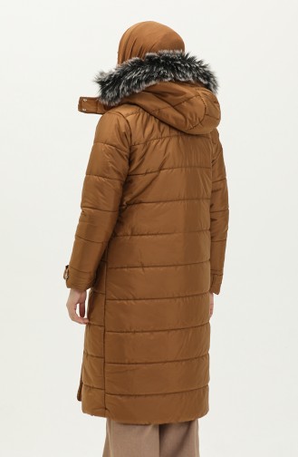 Hooded Quilted Coat 6002-02 Tan 6002-02