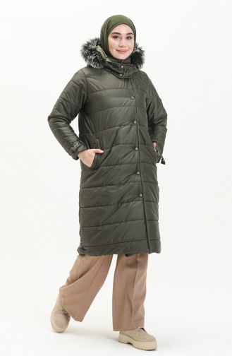 Hooded Quilted Coat 6002-03 Khaki 6002-03