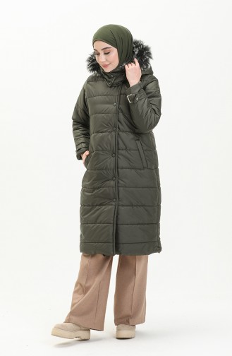 Hooded Quilted Coat 6002-03 Khaki 6002-03