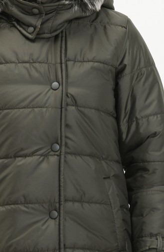 Manteau Matelassé à Capuche 6002-03 Khaki 6002-03