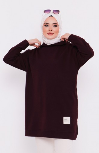 Sweat-shirt à Capuche 3027-03 Prune 3027-03