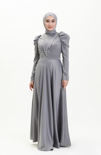 Grau Hijab-Abendkleider 3969