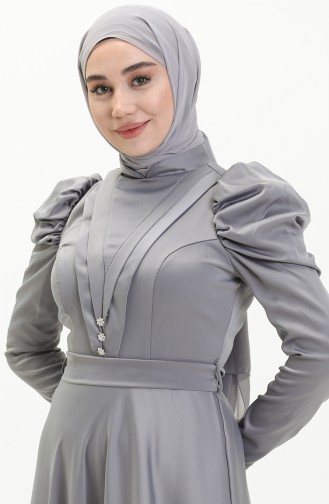 Grau Hijab-Abendkleider 3969