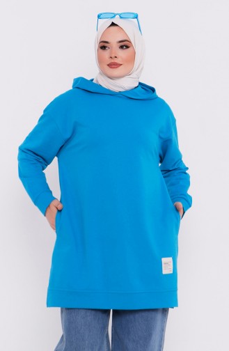 Sweat-shirt à Capuche 3027-11 Turquoise 3027-11