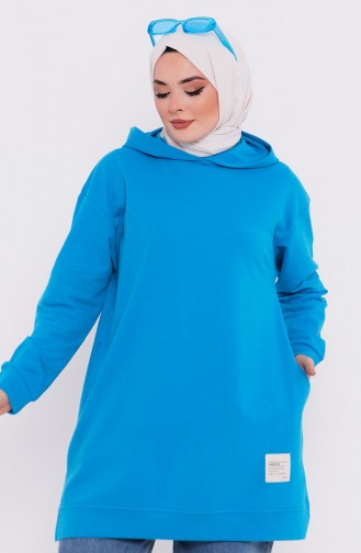 Sweat-shirt à Capuche 3027-11 Turquoise 3027-11