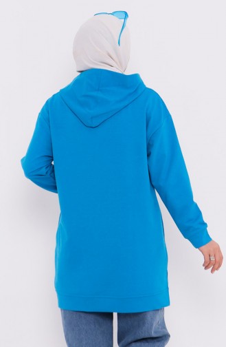 Sweat-shirt à Capuche 3027-11 Turquoise 3027-11