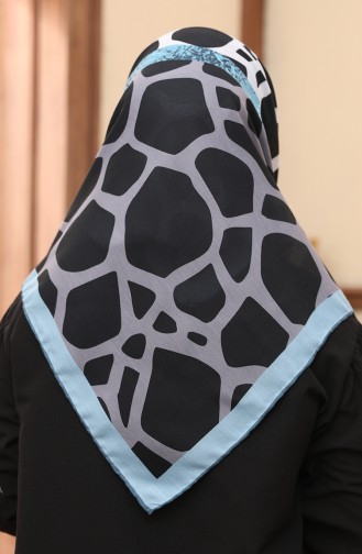 إيشارب منقوش سوفت  1001-02 أزرق 1001-02