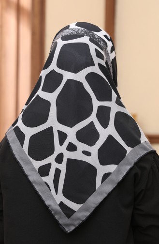 إيشارب منقوش سوفت  1001-05 فضي غامق 1001-05