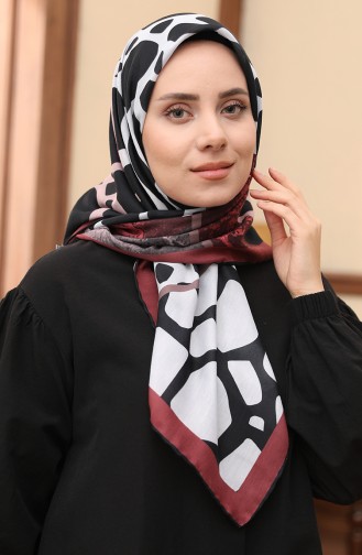 إيشارب منقوش سوفت 1001-11 أحمر غامق 1001-11