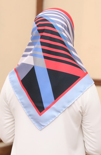 Gemustertes Twill Kopftuch 3002-07 Korallenfarben-Lila 3002-07