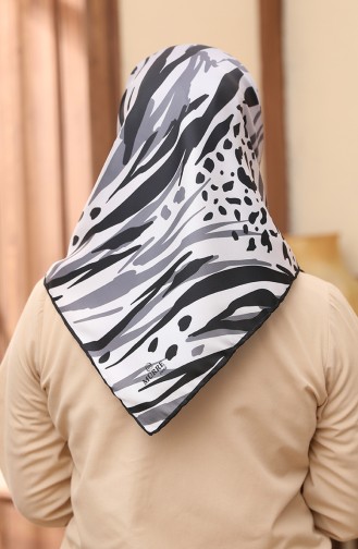 Patterned Twill Scarf 3007-02 Black 3007-02