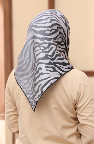 Écharpe en Sergé à Motifs 3007A-02 Noir 3007A-02