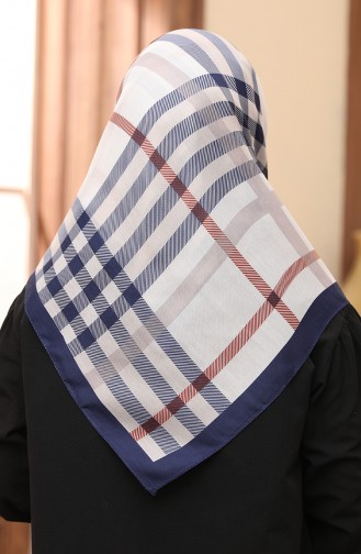 Ecossai Soft Kopftuch 2002-06 Dunkelblau-Ekrü 2002-06